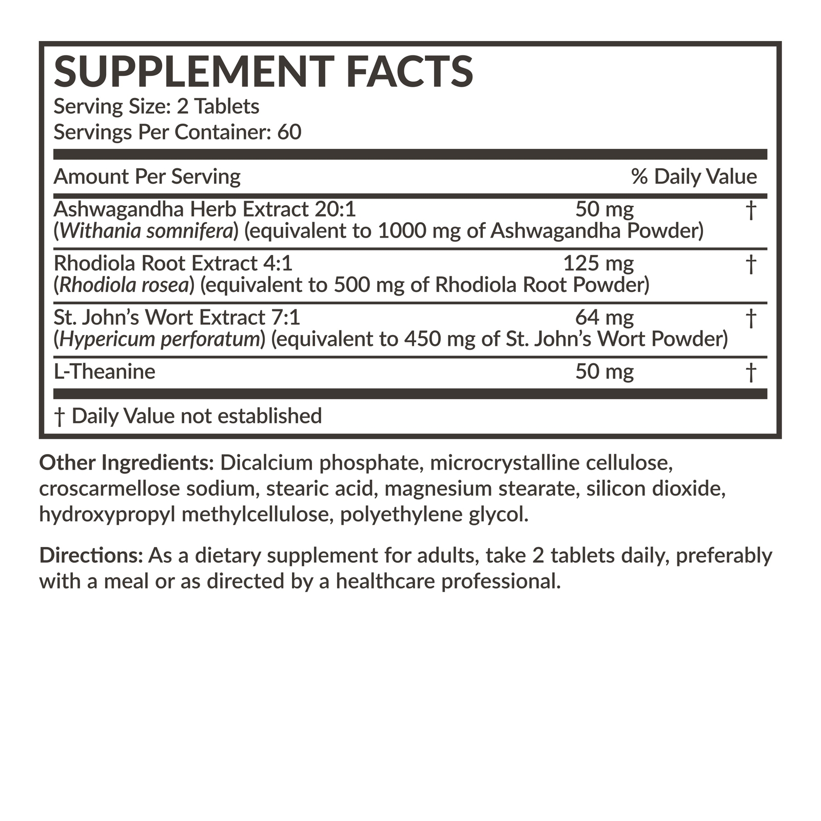Futurebiotics Chill Pill + Ashwagandha, Rhodiola, St. John’s Wort, & L-Theanine
