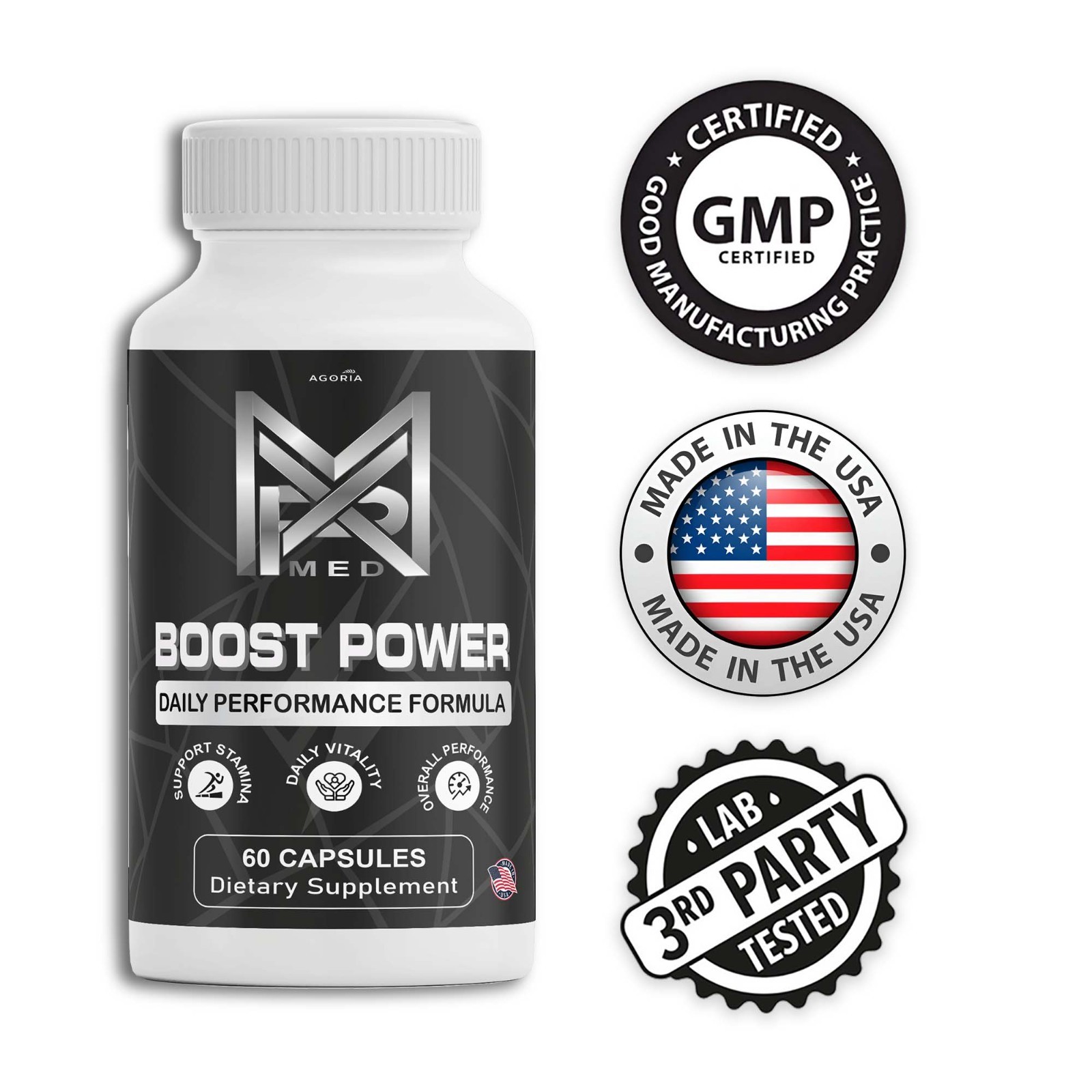 (3 Pack) Boost Power Men’s Health Support Dietary Supplement Male Capsules