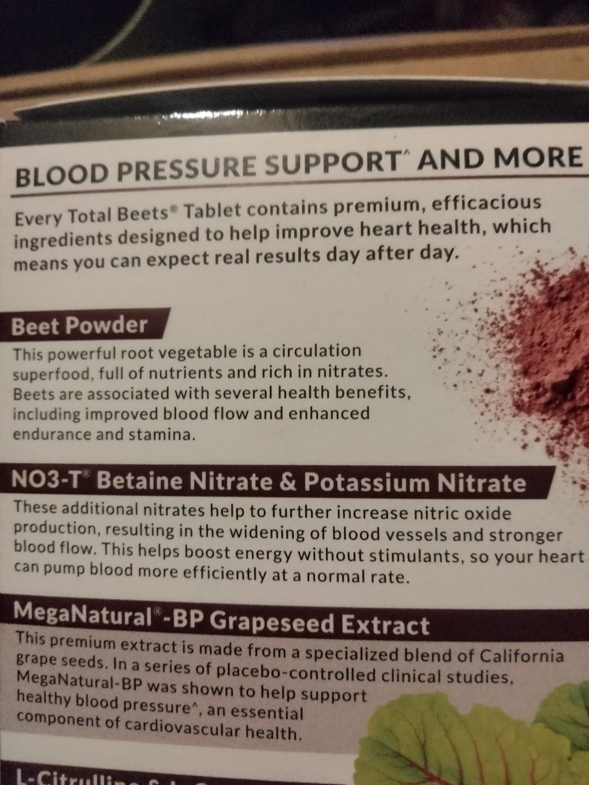total beets supports healthy blood pressure 120 tablets