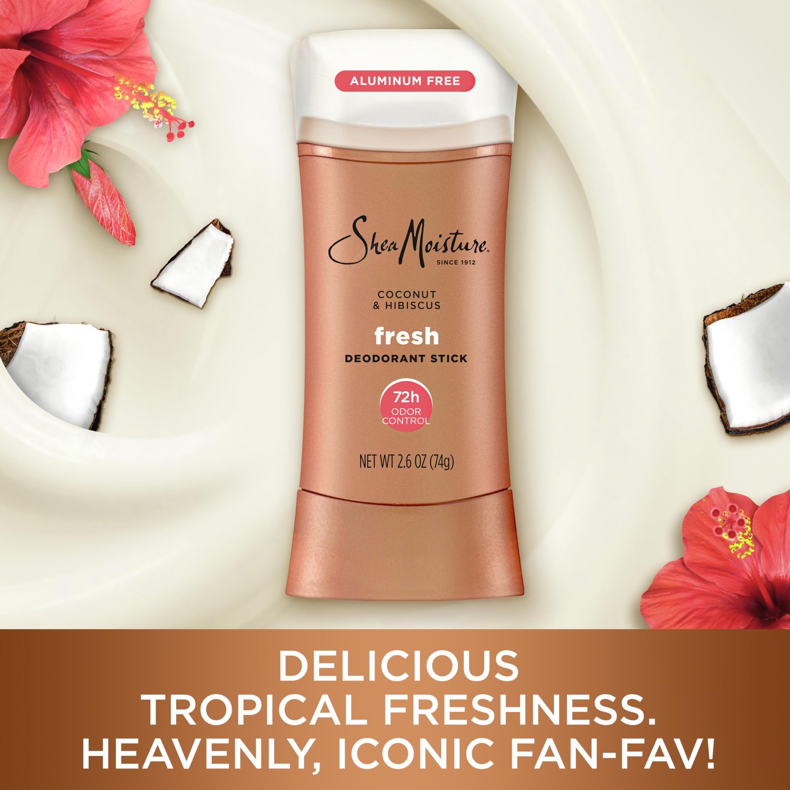 SheaMoisture Deodorant Stick 72h Odor Control Coconut & 2.6 Ounce (Pack of 1)