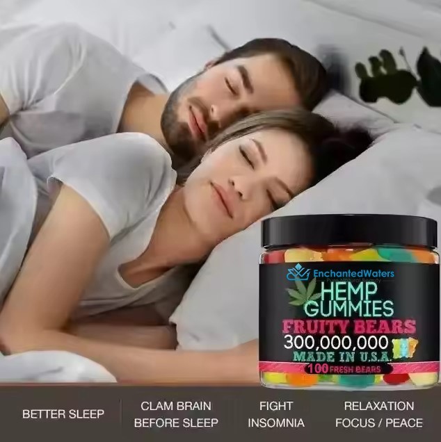 Hemp-Oil Gummies – Vegan – Pain, Sleep, Calm Anxiety Stress -Made in USA – 100ct