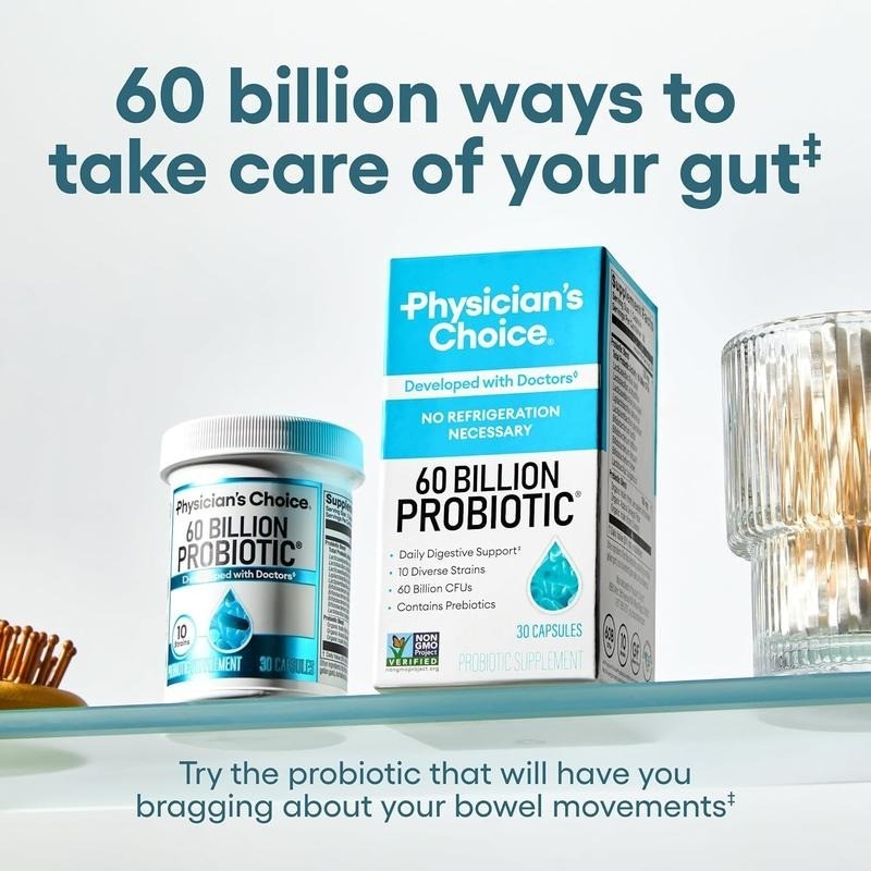 Physician’s Choice Probiotics 60 Billion CFU10 Strains + Organic Prebiotics NEW