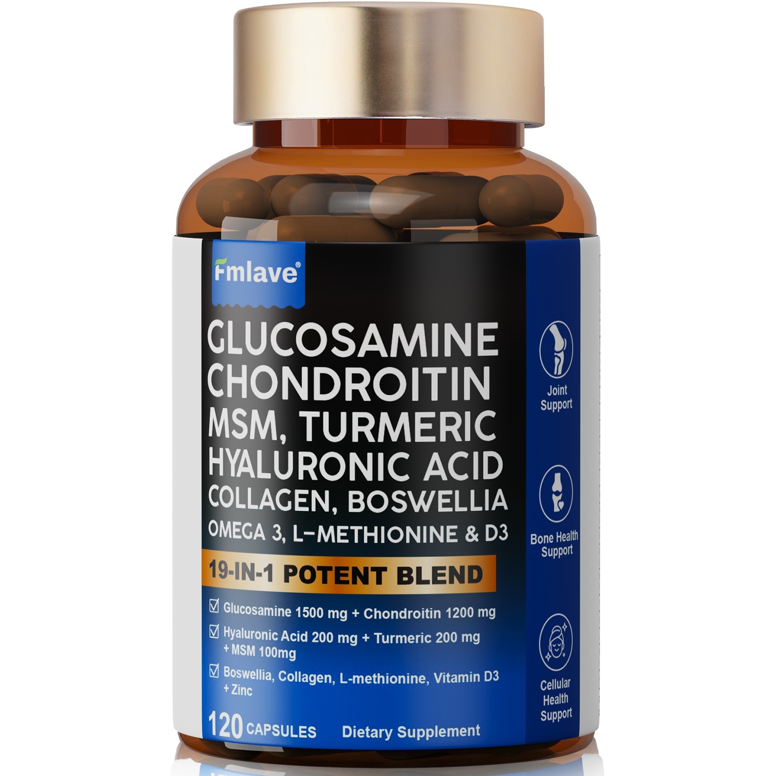 Glucosamine Chondroitin Turmeric MSM Triple Strength Joint Support 2800mg 120pcs