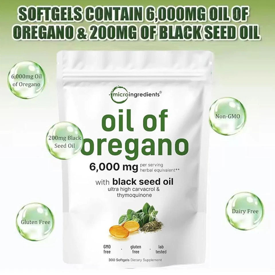3X Micro Ingredients Oil of Oregano Softgels 6000mg Per Serving,900 Count total