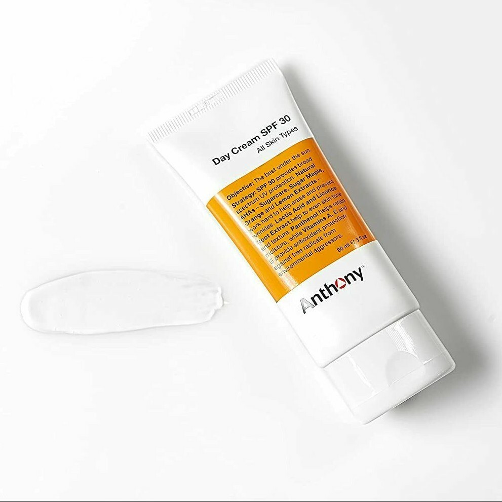 Anthony Day Cream SPF 30, 3 Fl Oz, Contains Squalane, Glycerin, Soy and Vitamin