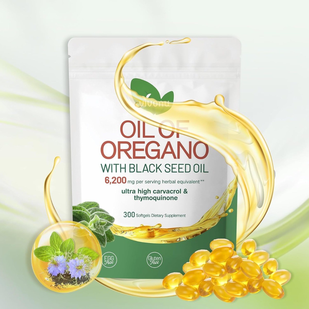Oil of Oregano & Black Seed Oil Softgels | 6000mg Oregano, 200mg Black Seed Oil
