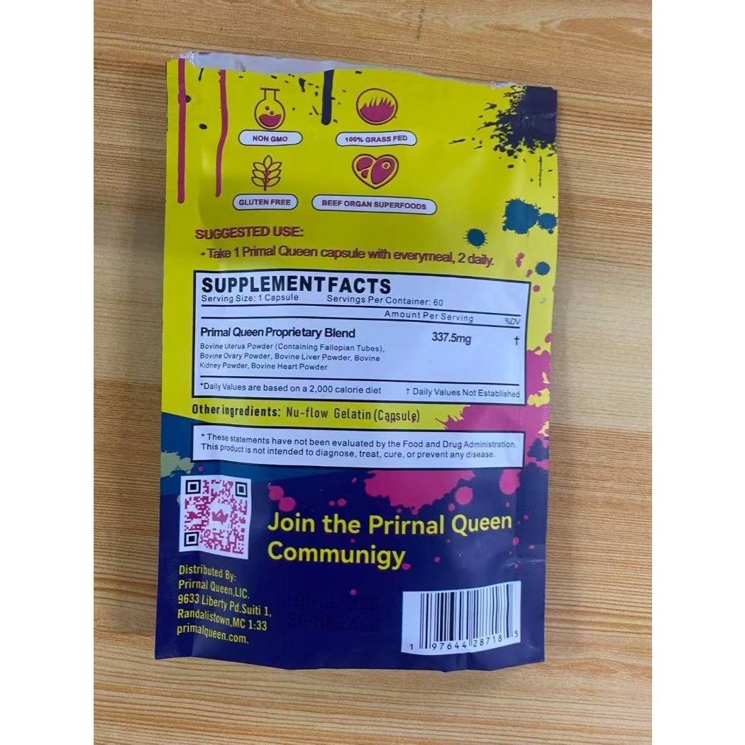 3PACK NEW Primal Queen Beef Organ Supplement for Women – 180 Count
