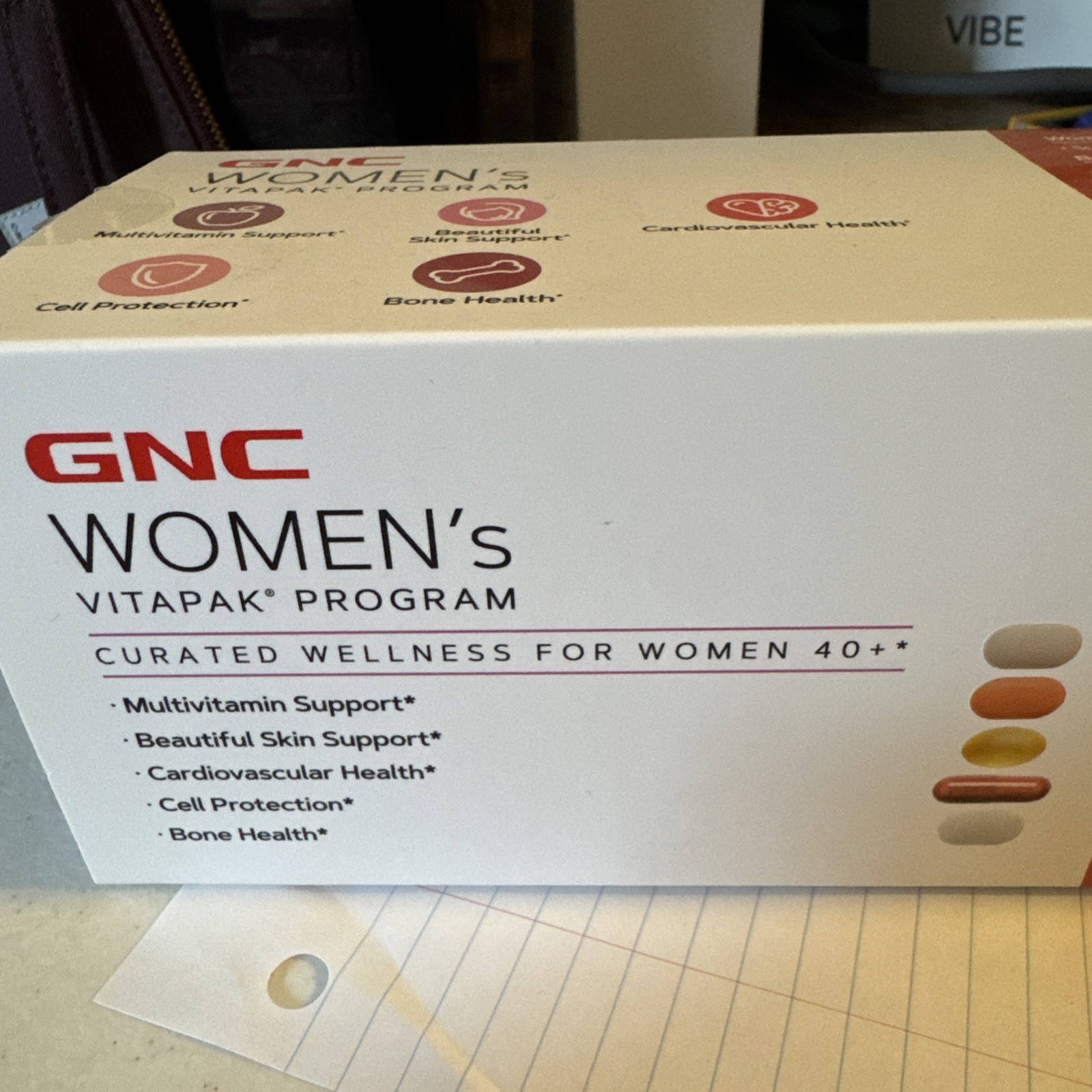 GNC Women’s 40+ Vitapak, Multivitamin, Stress & Bone Support, Skin Support, 5-in