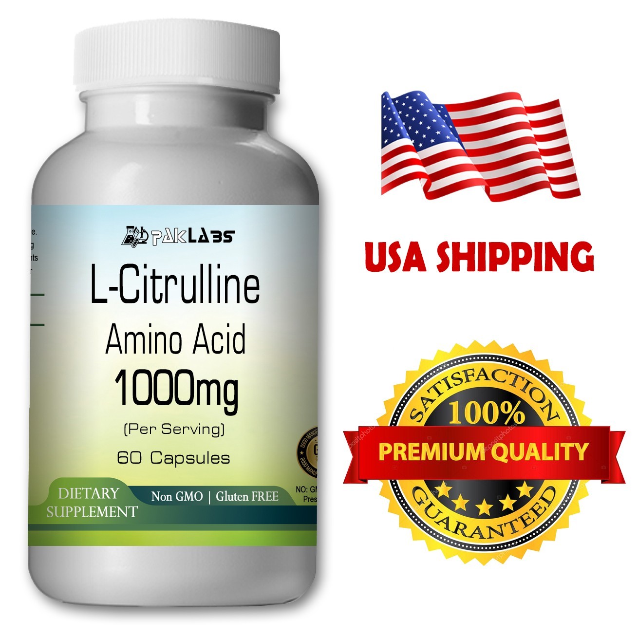 L-Citrulline 1000mg Serving – Gluten Free & Non-GMO Capsules – Ultimate Strength