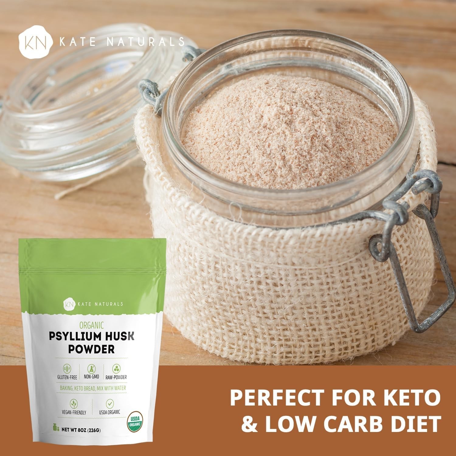 Fine Ground Organic Psyllium Husk Powder – 8oz for Digestion, Baking & Smoothies