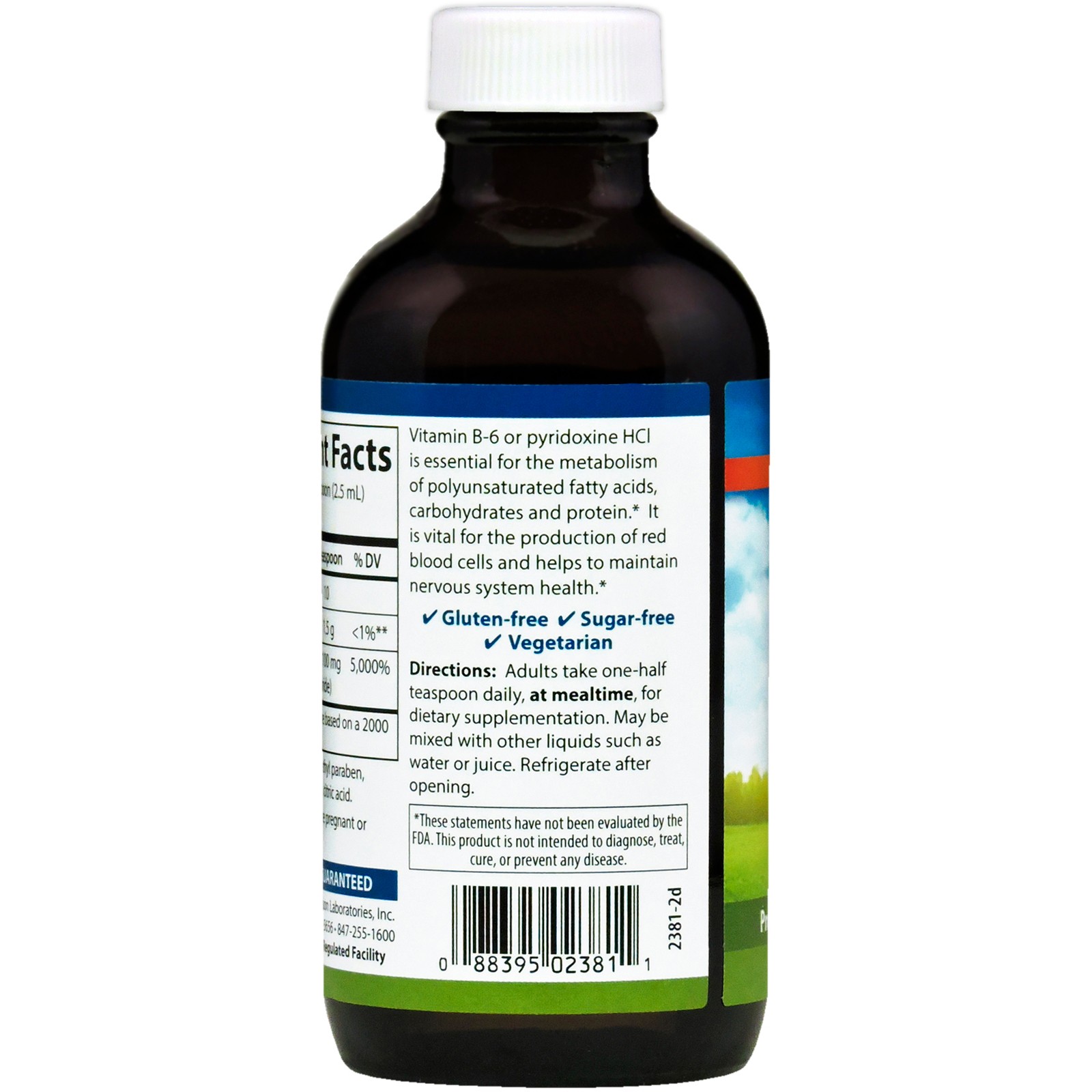 Carlson Labs B-6 Liquid 4 fl oz 120 ml Gluten-Free, Milk-Free, Soy-Free,