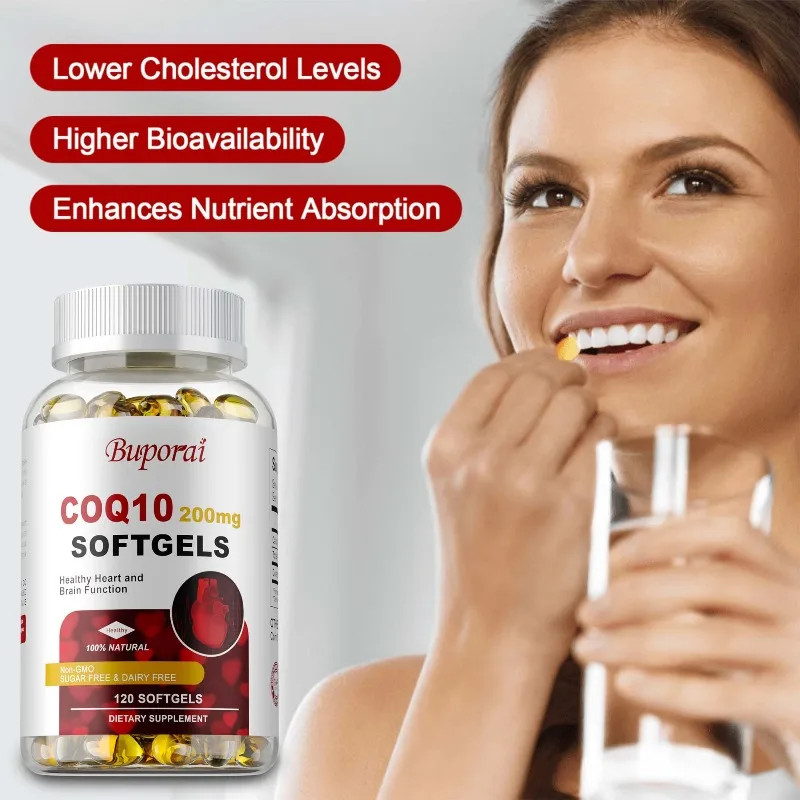 CoQ10 200 Mg 120pcs, Support Heart and Cholesterol Health, Energy Production