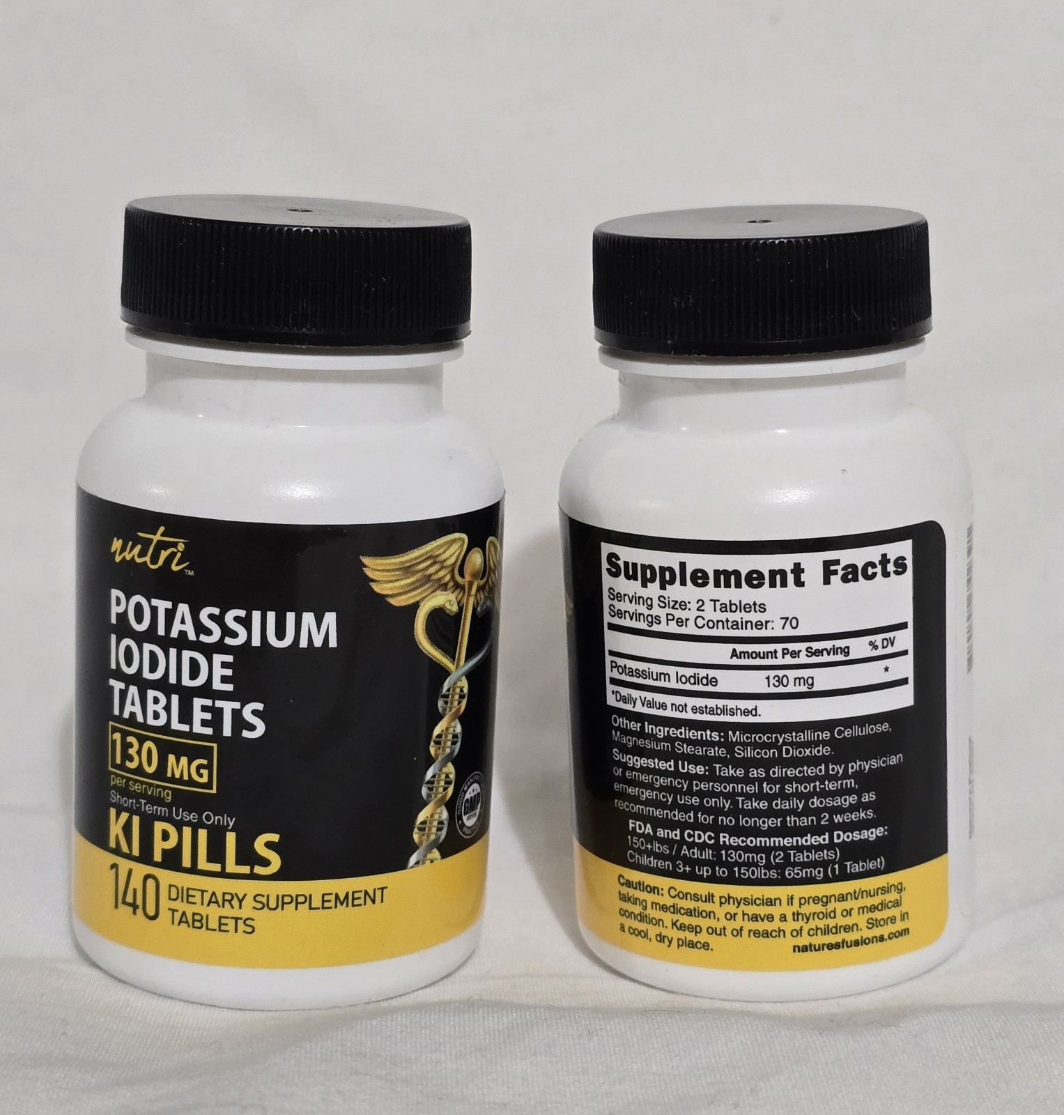 Potassium + Iodide Tablets Radiation 130 mg (2 Pack) – (280 Tablets) EXP 2032