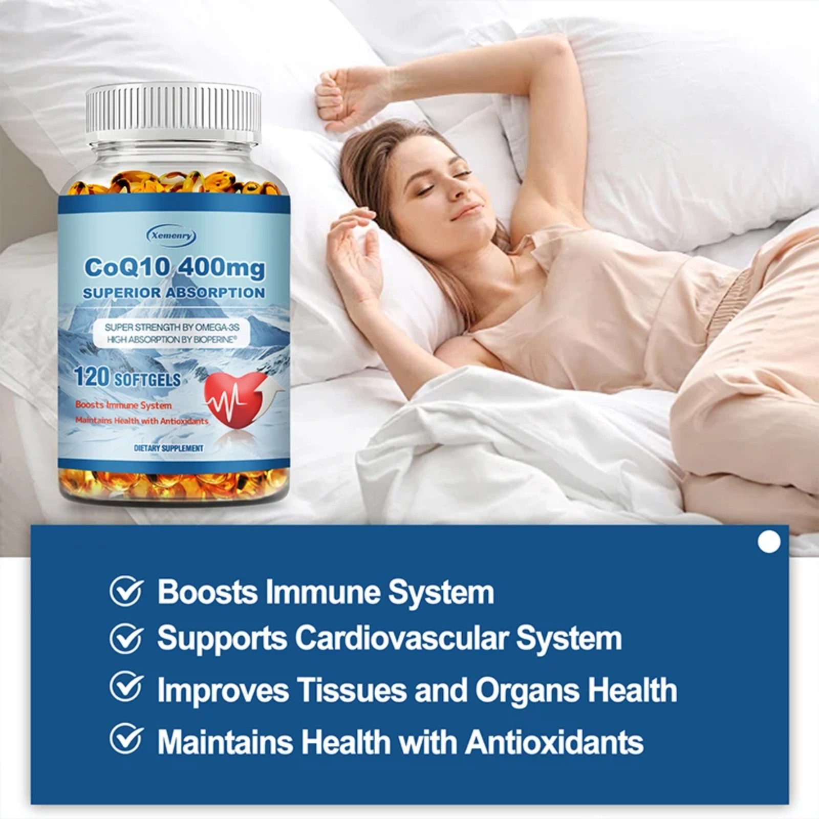 CoQ10 400mg 120pcs – Heart Health, Blood Circulation, Boosts Immune System