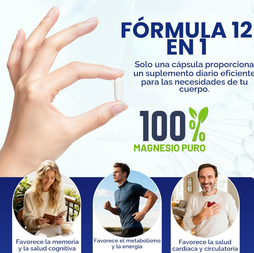 12 En 1 L-Treonato de Magnesio Magtein Para La Salud Cerebral Memoria Y Enfoque
