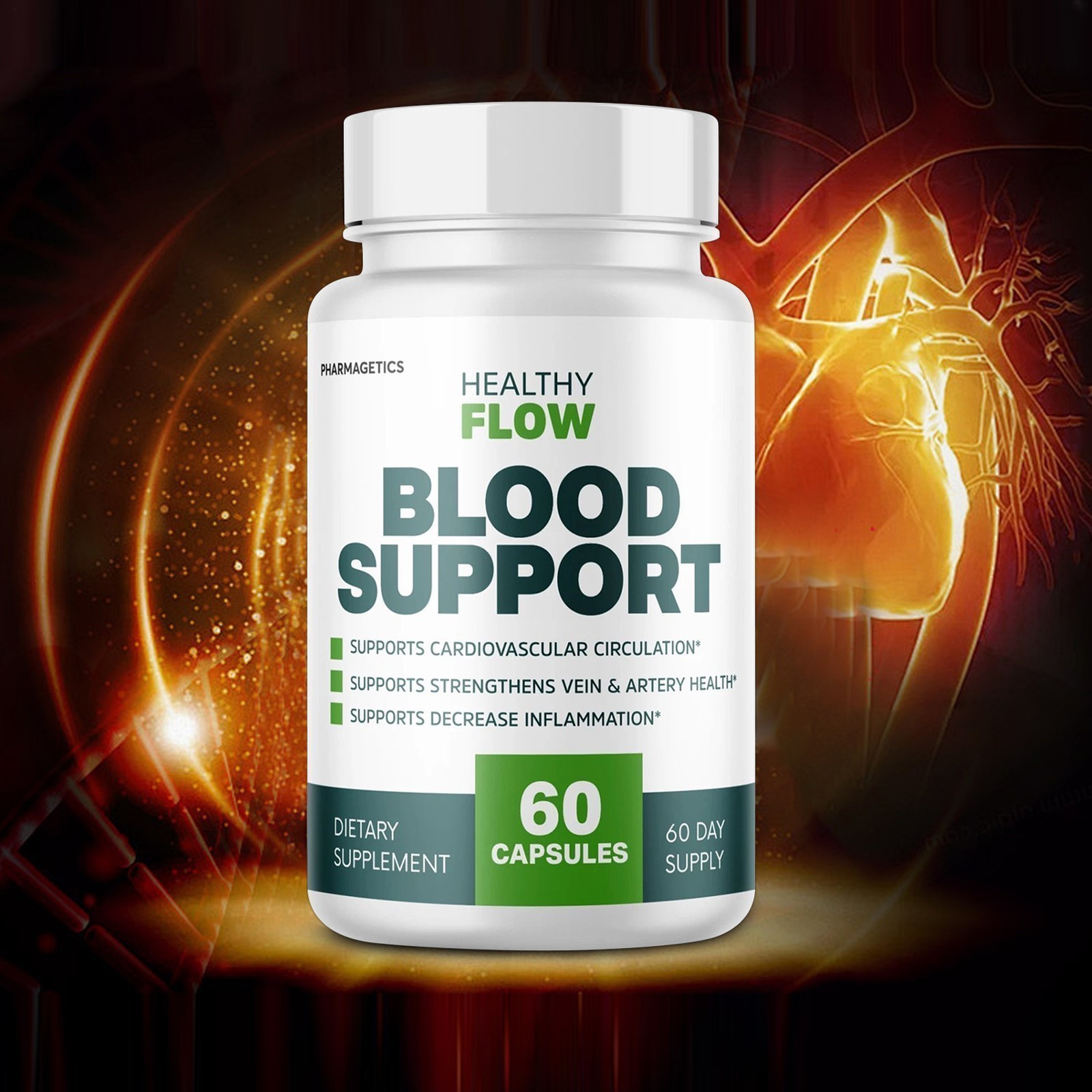 2Pack healthful Flow Blood Support, Cardiovascular Circulation 120 Capsules SKY