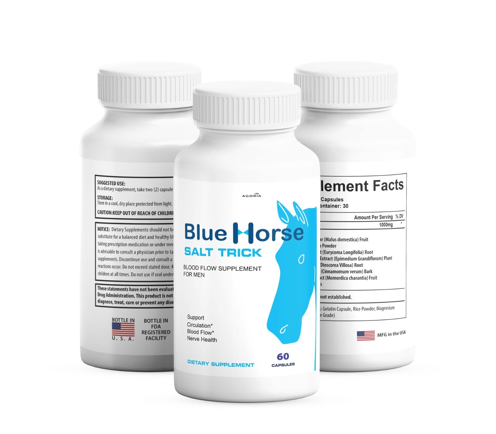 ( 1 Pack ) Blue Horse Salt Trick – Our Best Blood Flow Supplement for Men