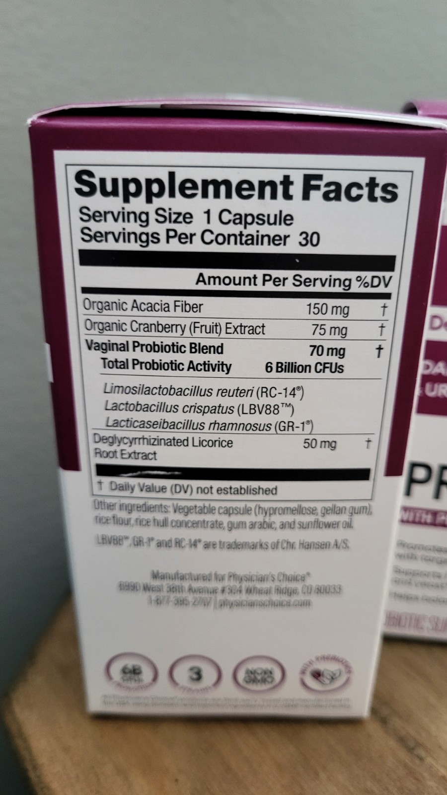 Physician’s Choice Vaginal Probiotic for Women – 60 count – Exp 09/2027