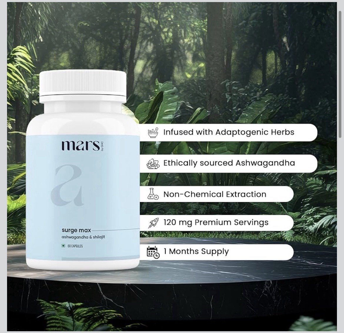 Mars Surge Max Caps Natural Mineral Supplement for Energy and Vitality