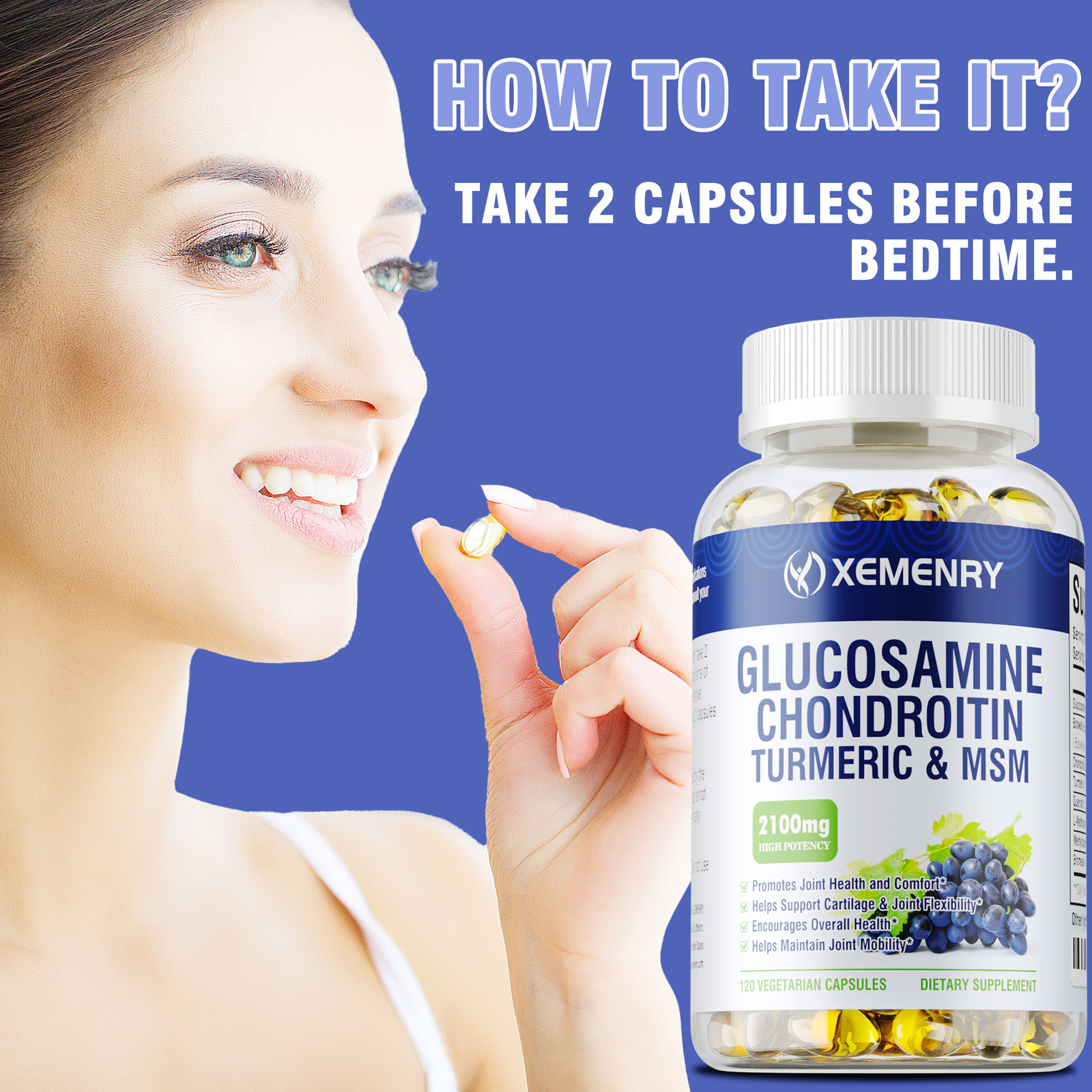 Glucosamine Chondroitin Turmeric & MSM 2100mg – Triple Strength Joint Support