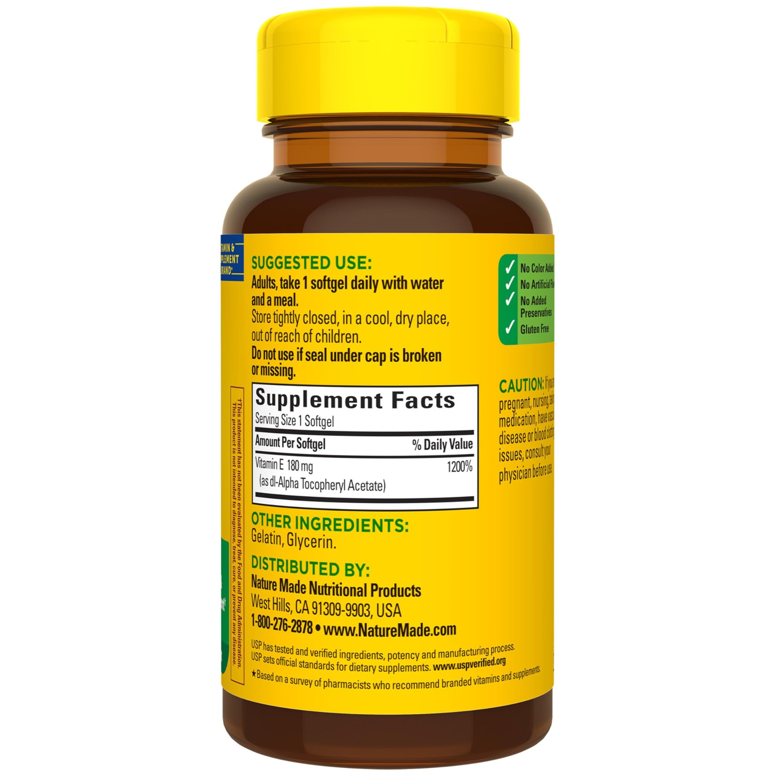 Vitamin E 180 mg (400 IU) 100 Count (Pack of 1), No Color