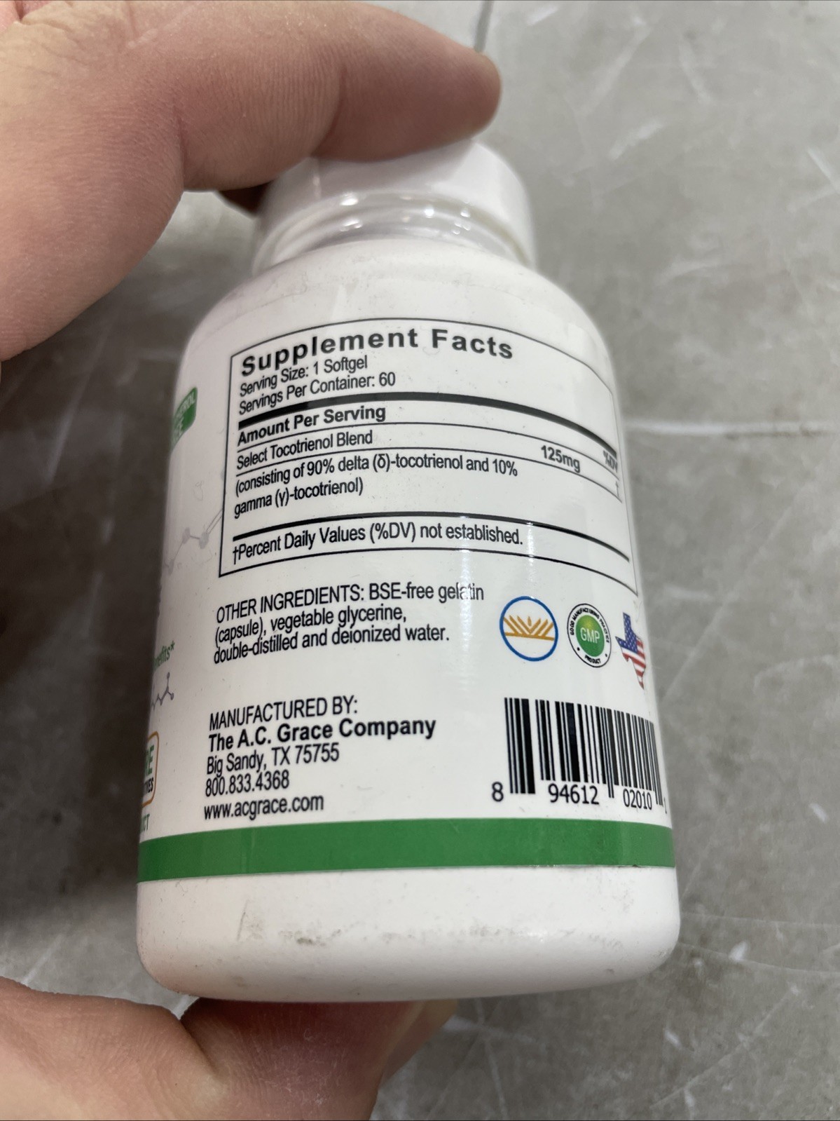 Unique E, Tocotrienol, 125 mg, 60 Easy To Swallow Softgels