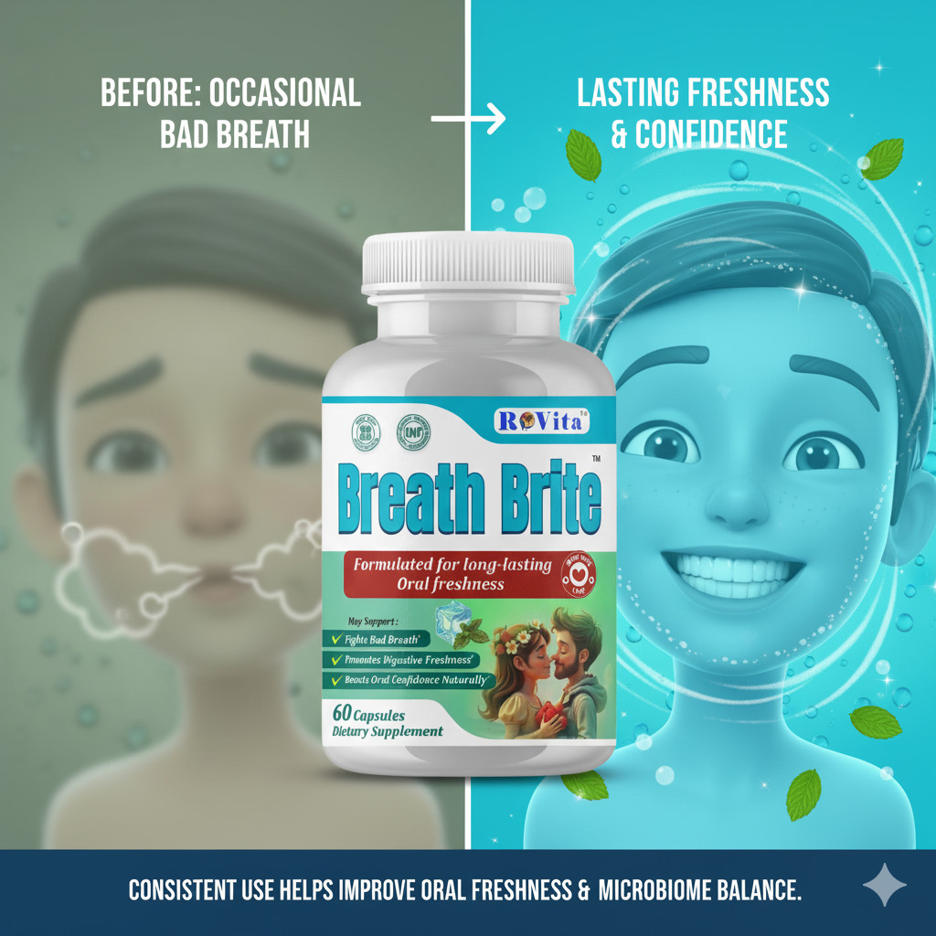 Breath Brite Oral Probiotics – Fresh Breath & Oral Health Support – 60 Capsules