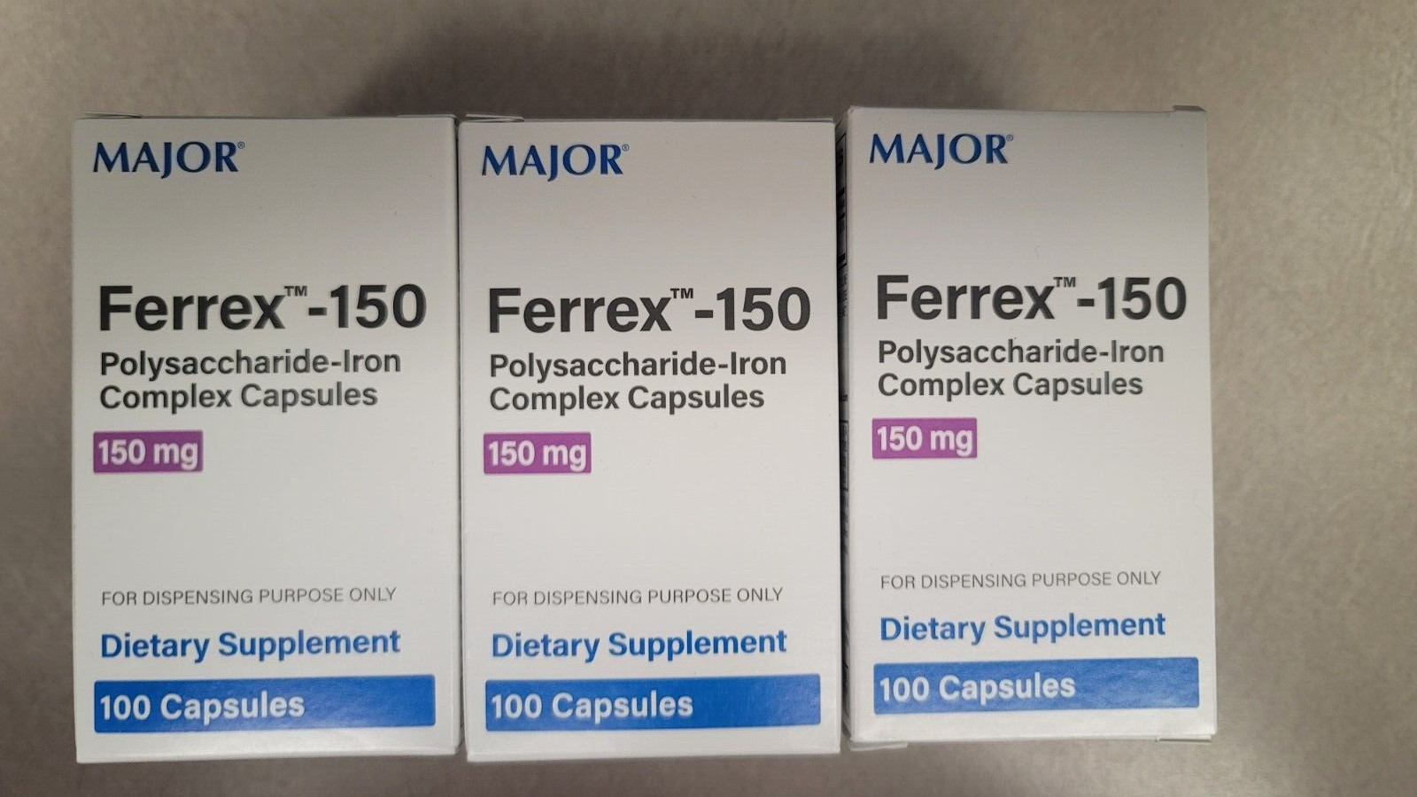 Major Ferrex-150 Polysaccharide-Iron Complex 150mg – 100 Unit Dose Capsules