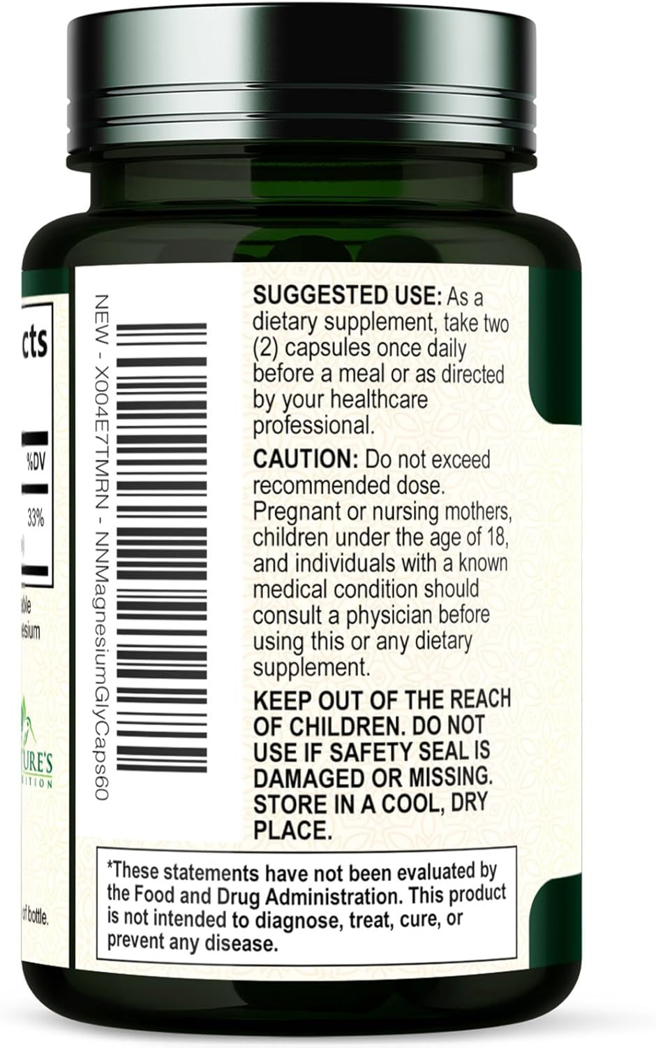 Magnesium Glycinate 1000mg – Chelated for 60 Count (Pack of 1)