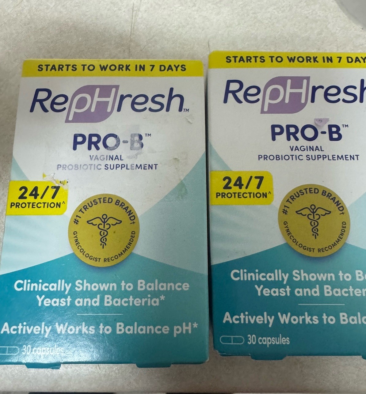 LOT OF 2 Rephresh Pro B Probiotic Feminine Supplement 30 Capsules Each Exp 10/26