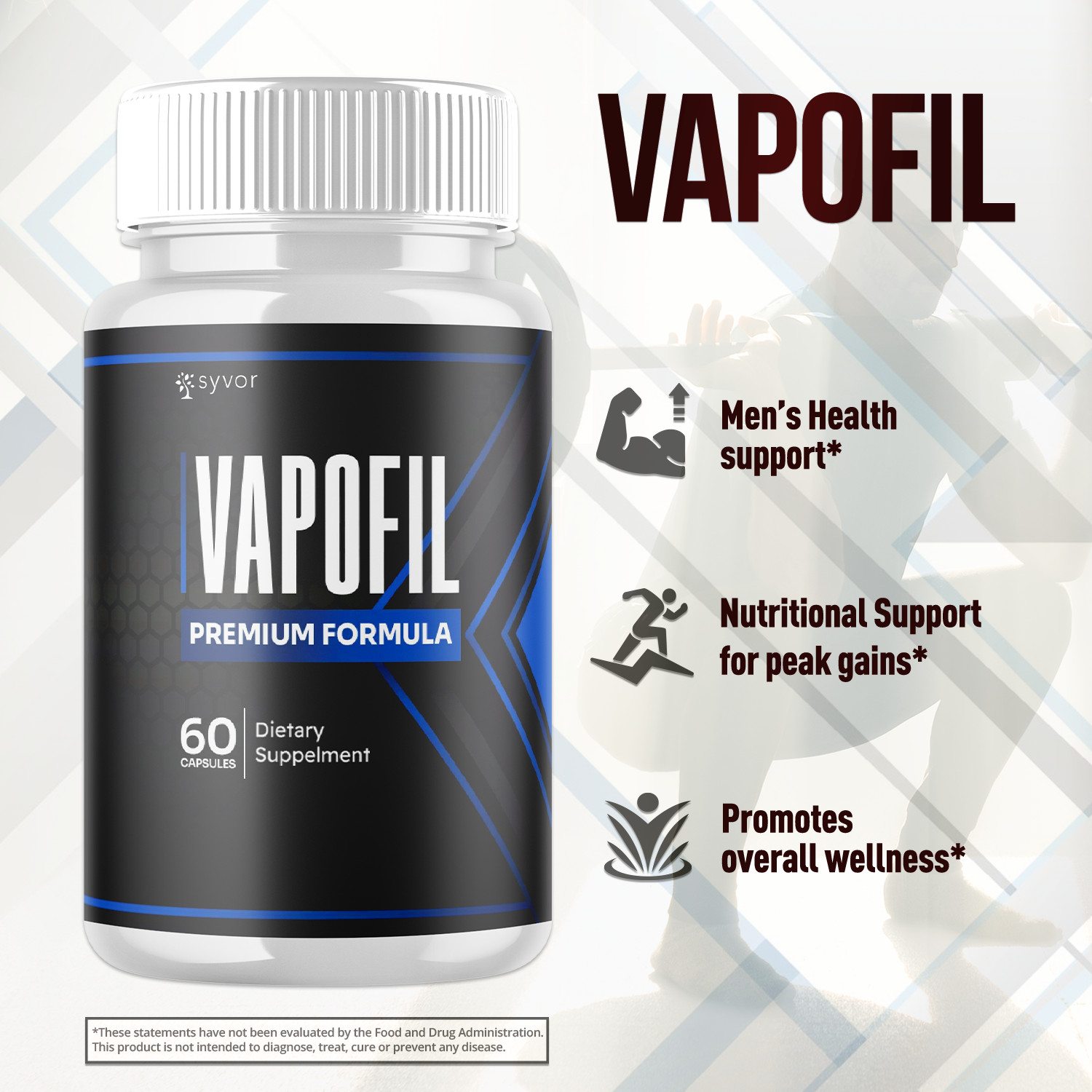(1 Pack) Vapofil Advanced Male Pills Vapo Fil Formula Supplement 60 Capsules