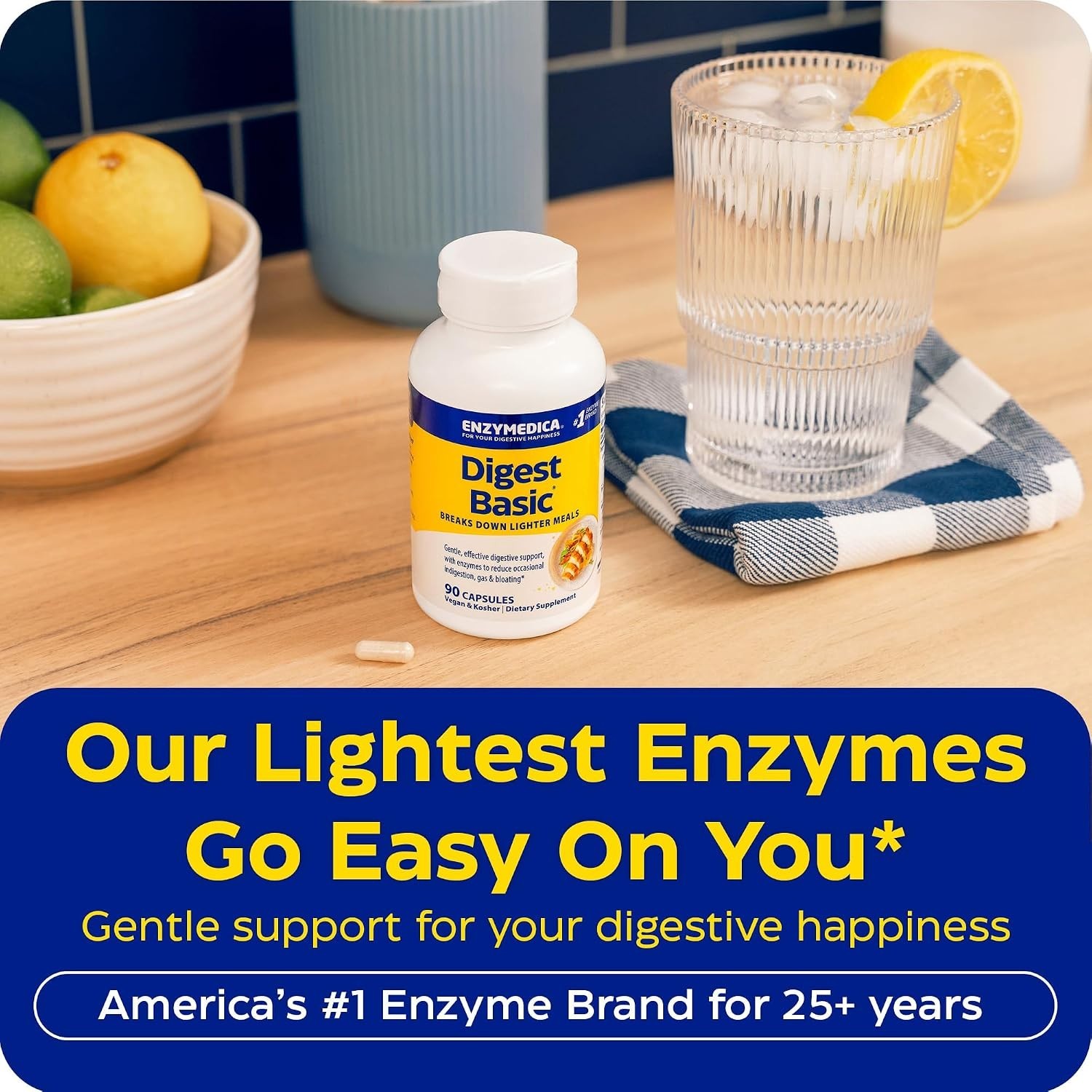 Enzymedica Digest Basic – Digestive Support Supplement – 90 Capsules – Lot of 2