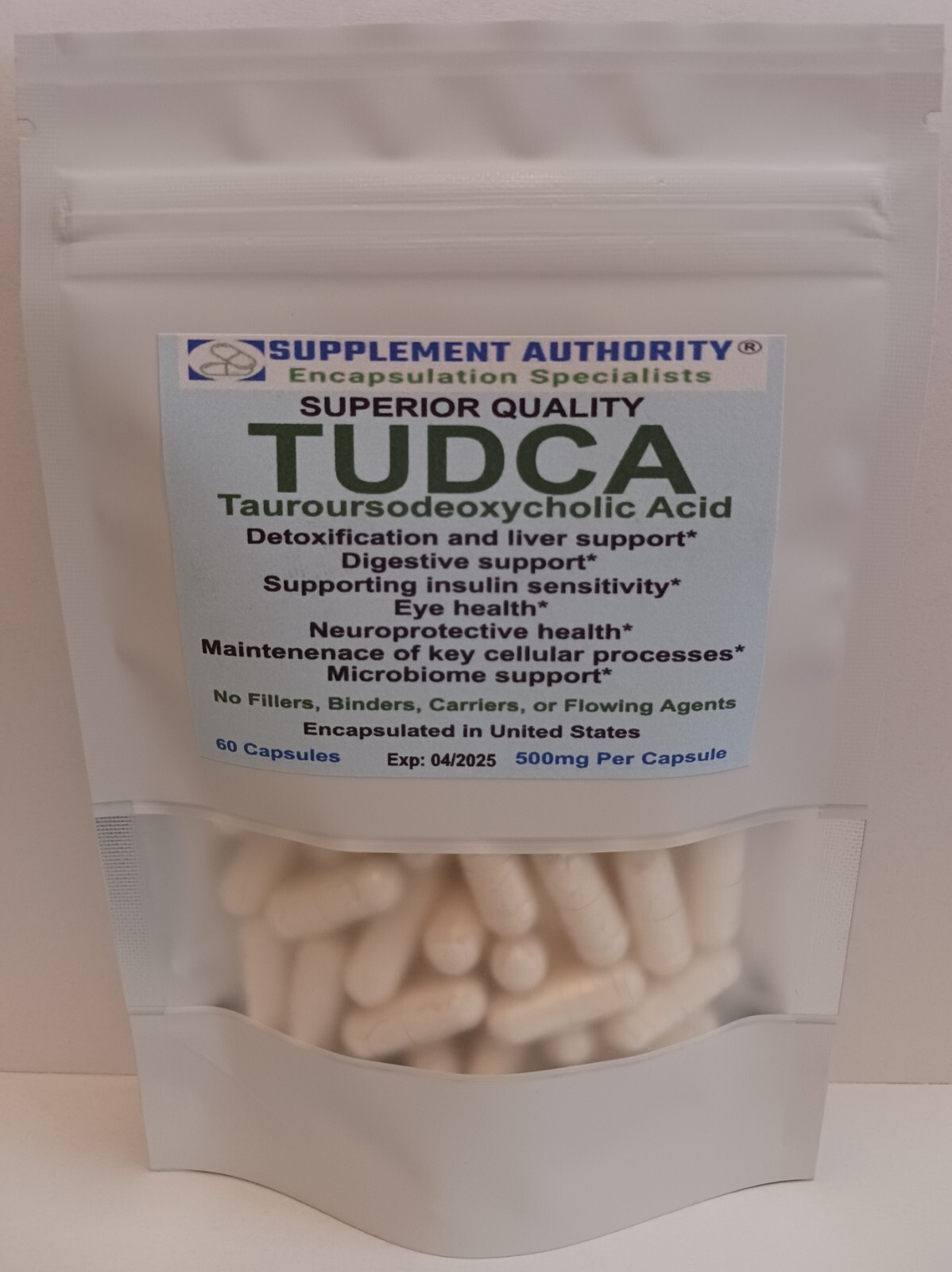 Tudca Powder Casules (Tauroursodeoxycholic Acid) Gluten Free, Non-GMO 500mg NEW!