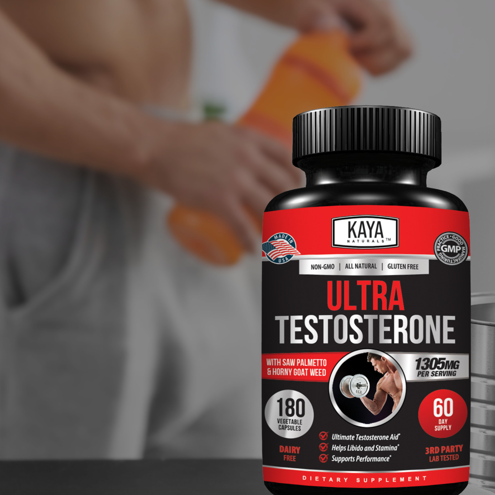 Natural Testosterone Booster 180ct Increase Male Energy Improve Muscle Strength