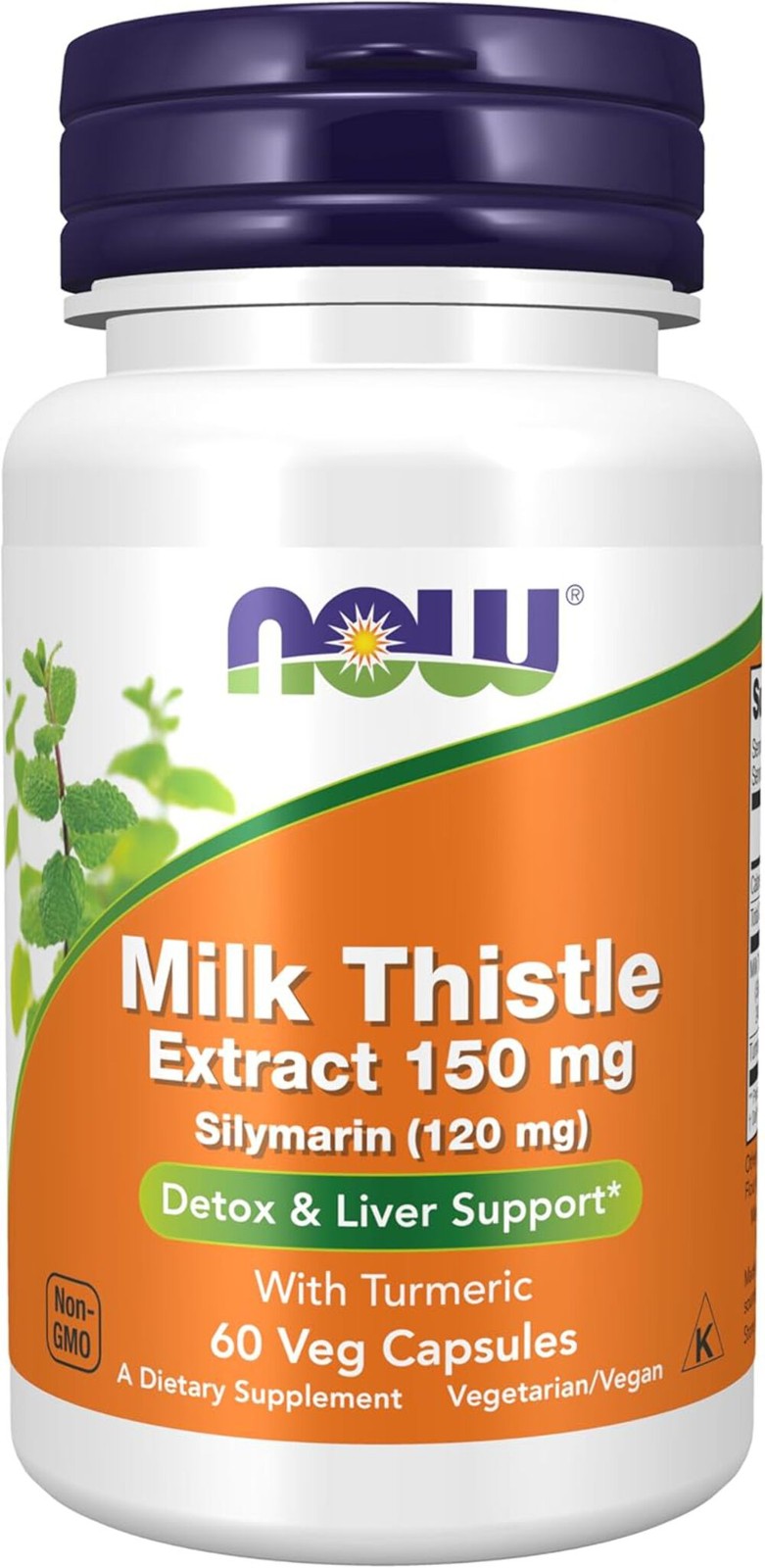 NOW, Silymarin Milk Thistle Extract 150 mg with Turmeric, 60 Veg Capsules