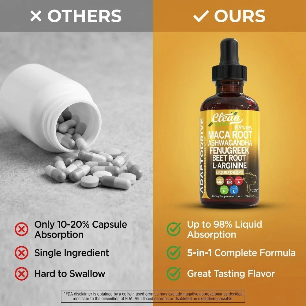 Clean Nutra Maca Root Drops – Ashwagandha, Fenugreek, Beet Root & L-Arginine