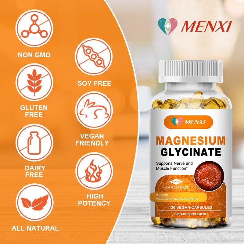 Magnesium Glycinate 400mg 360 Capsules For Sleep Stress Relief Support Bone Lot