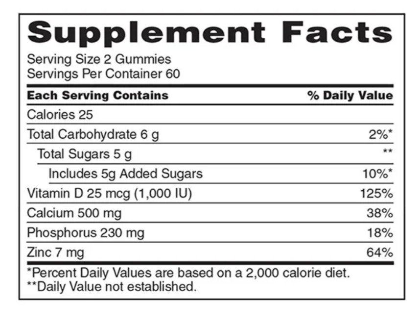 2 Pack-Kirkland Signature Calcium 500 mg with D3 240 Adult Gummies FREE SHIPPING