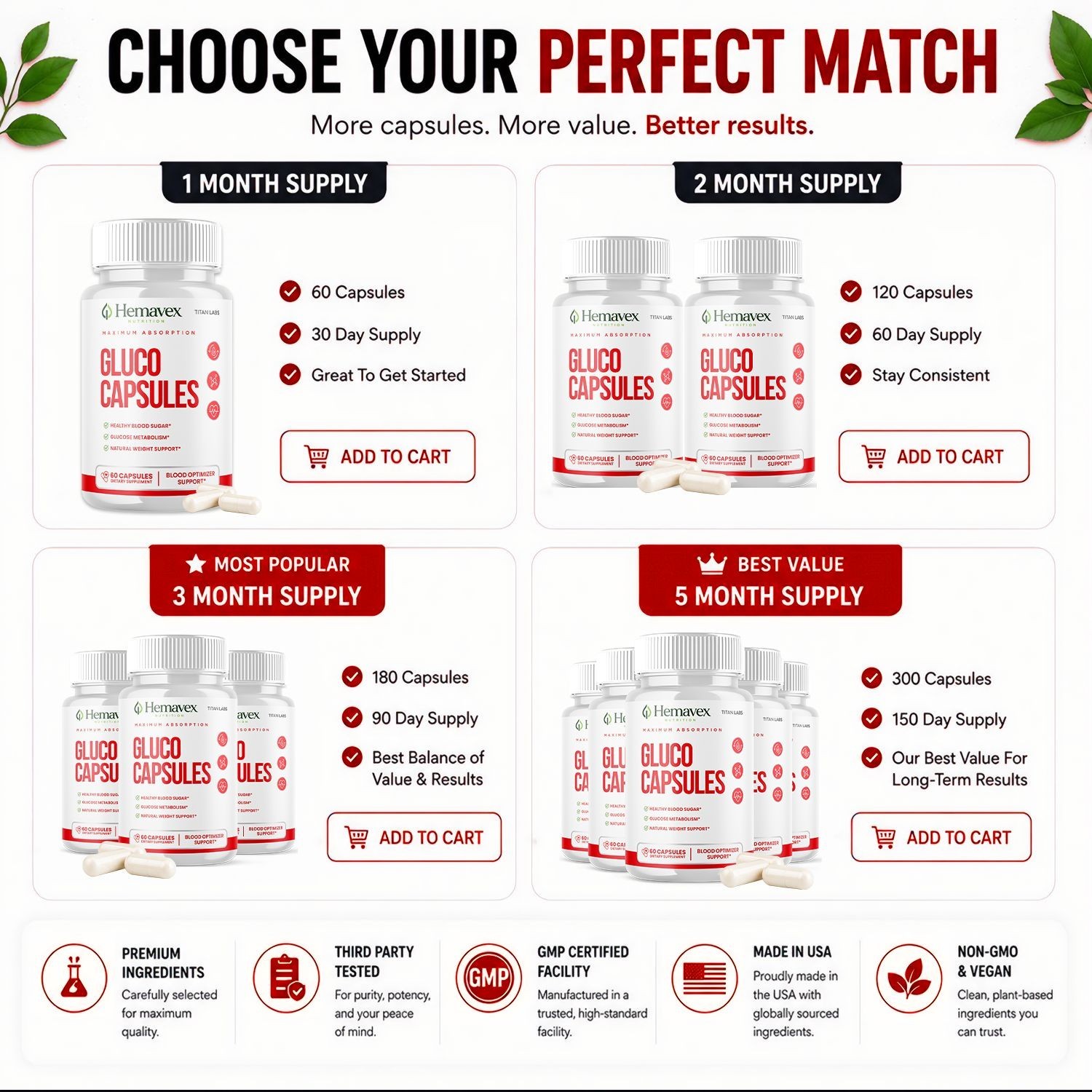 (1 Pack) Hemavex Advanced Blood Health Support Supplement Hema Vex 60 Capsules