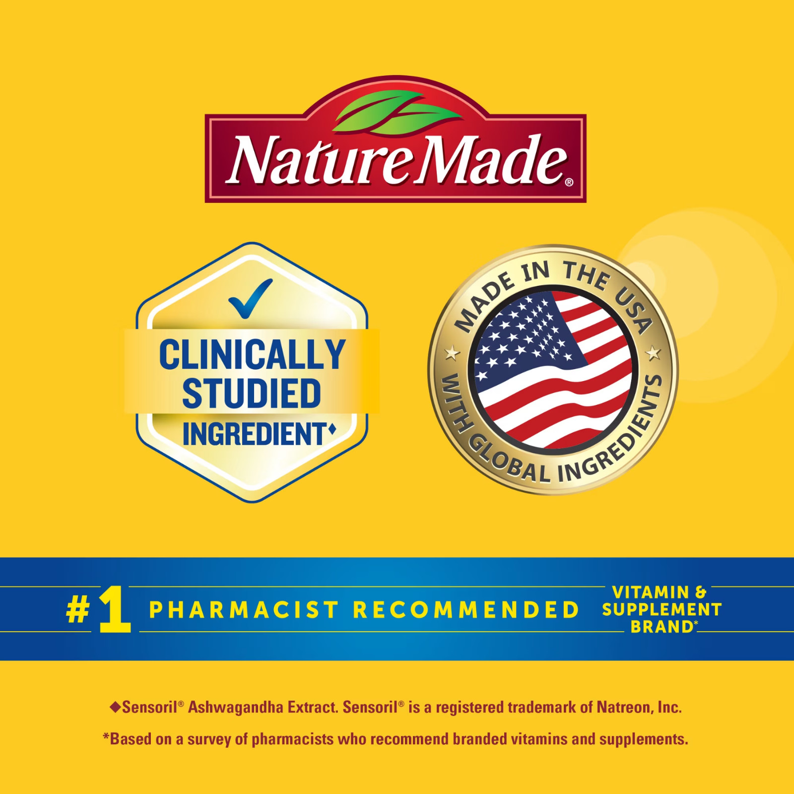 Nature Made Magnesium + Ashwagandha Capsules, Stress 60 Count (Pack of 1)