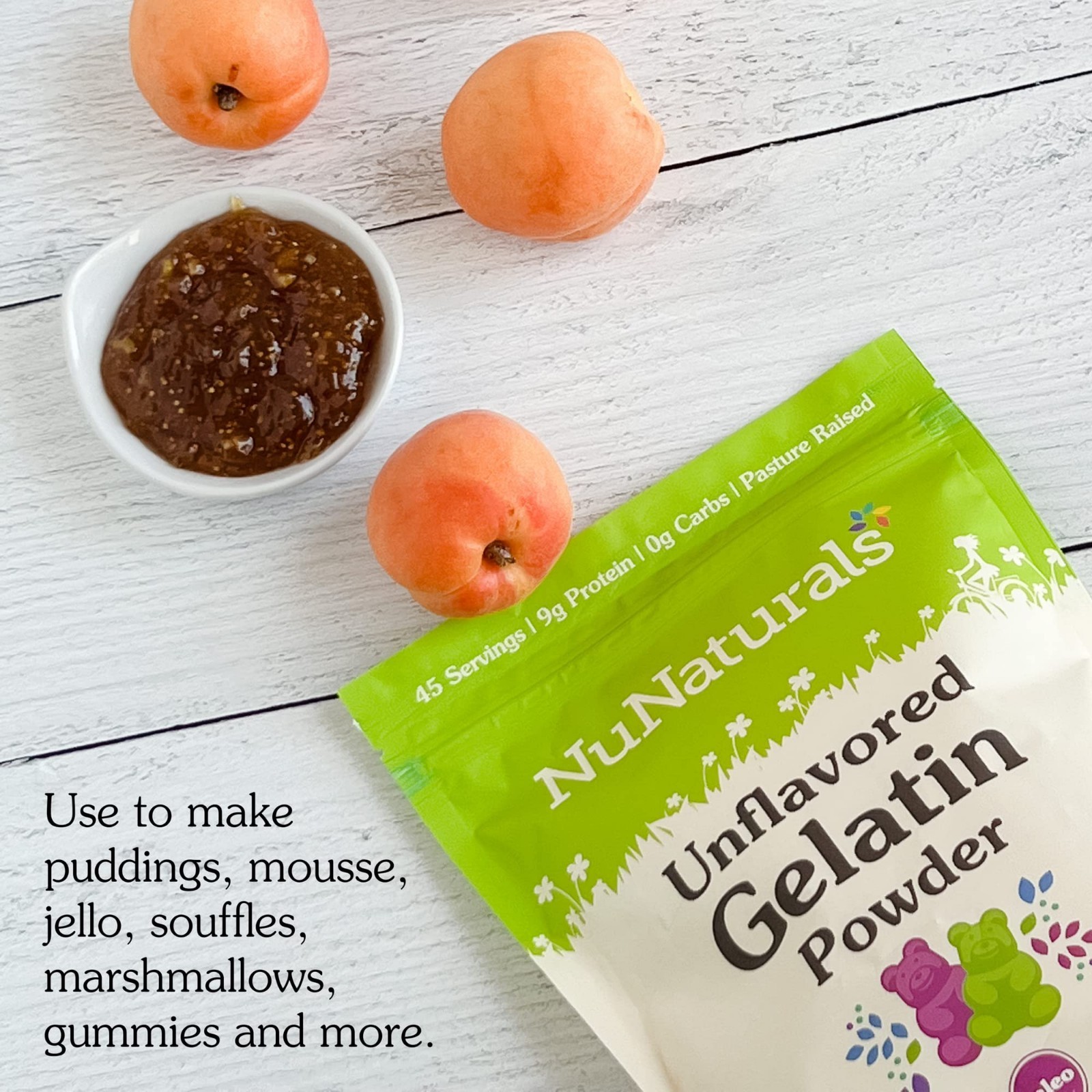 Unflavored Beef Gelatin Powder – Instantly Thickens, Stabilizes & Texturizes, 1