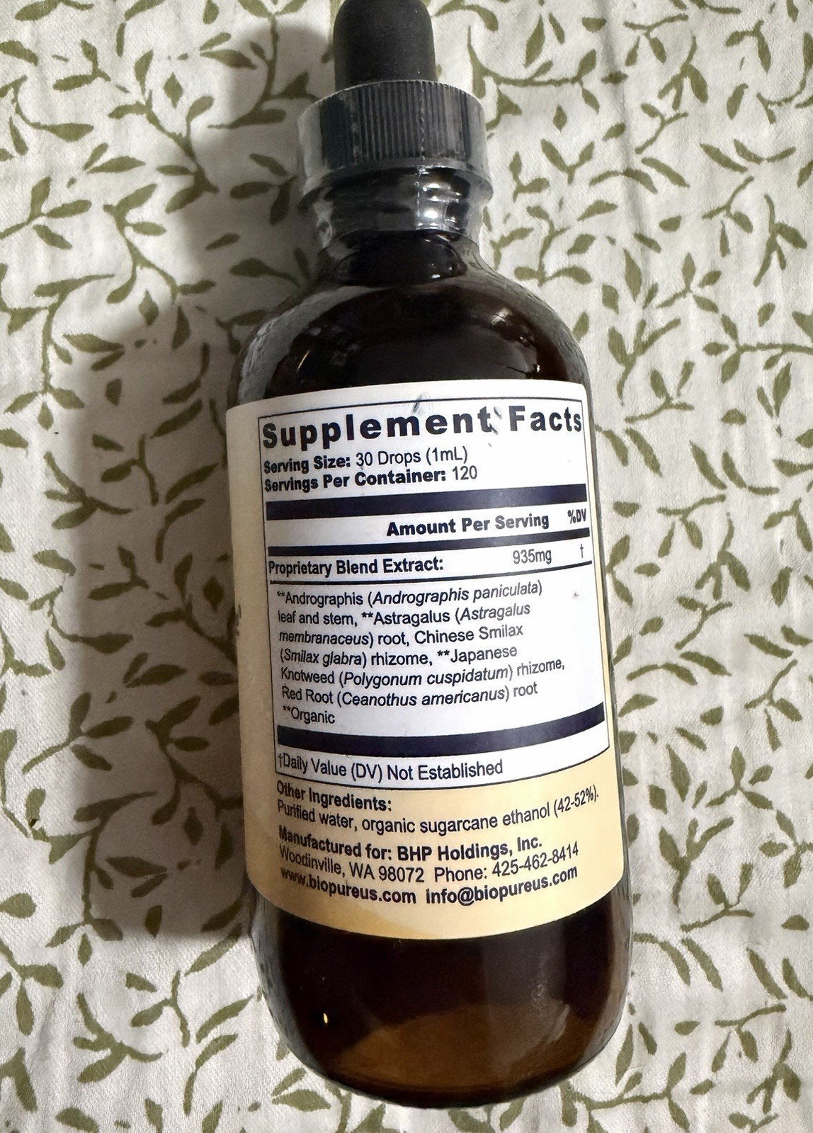 BioPure Quintessence – Botanical Tincture of 5 Herbal Extracts 4 Fl Oz