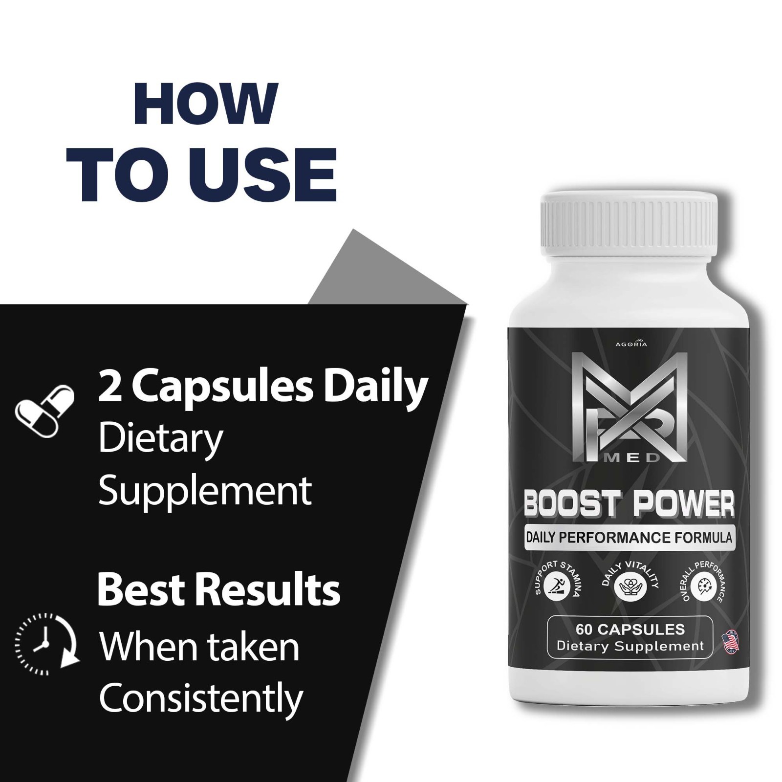 (3 Pack) Boost Power Men’s Health Support Dietary Supplement Male Capsules