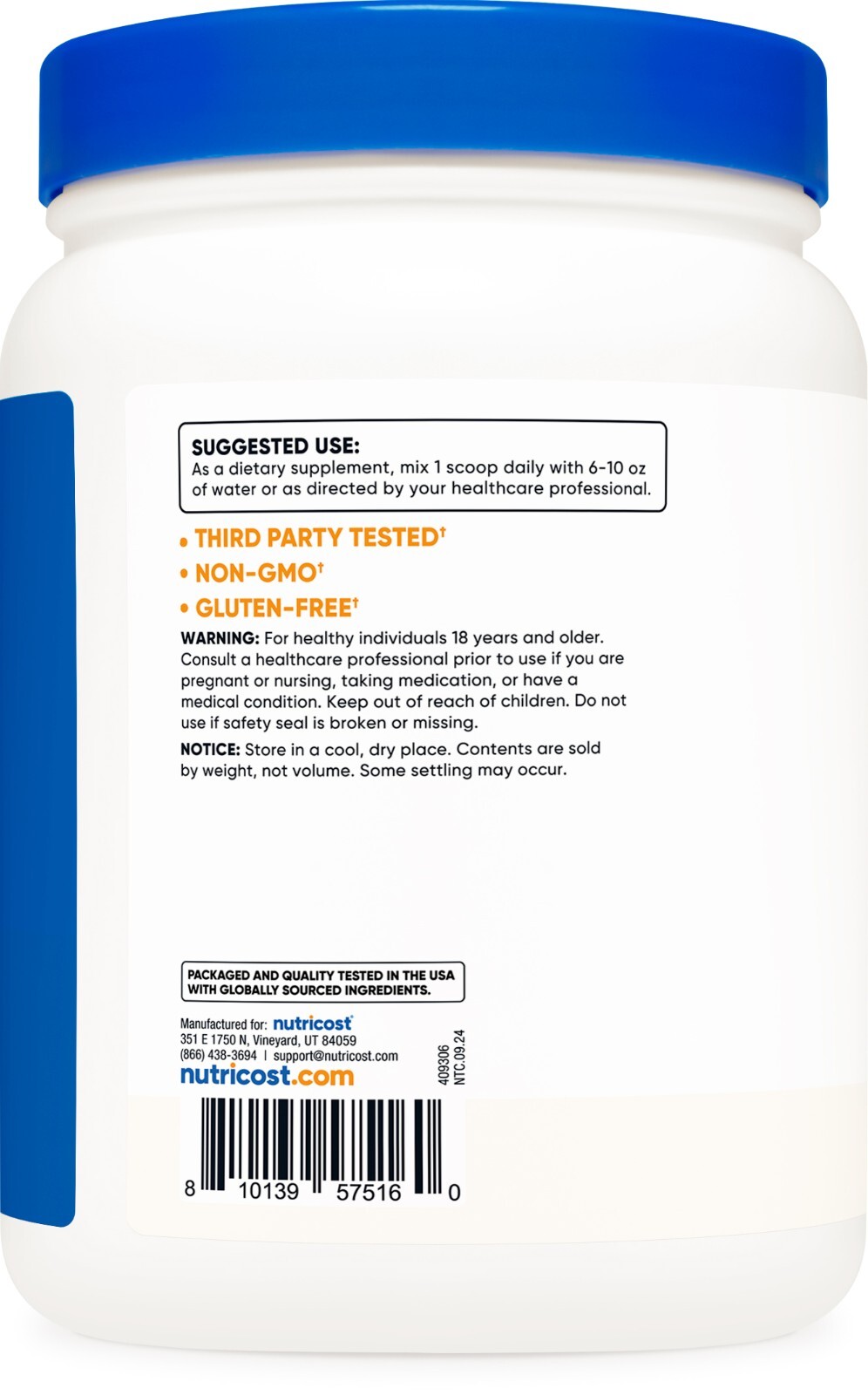Nutricost Pure Calcium Citrate Powder (500 Grams), Non-GMO, Gluten Free