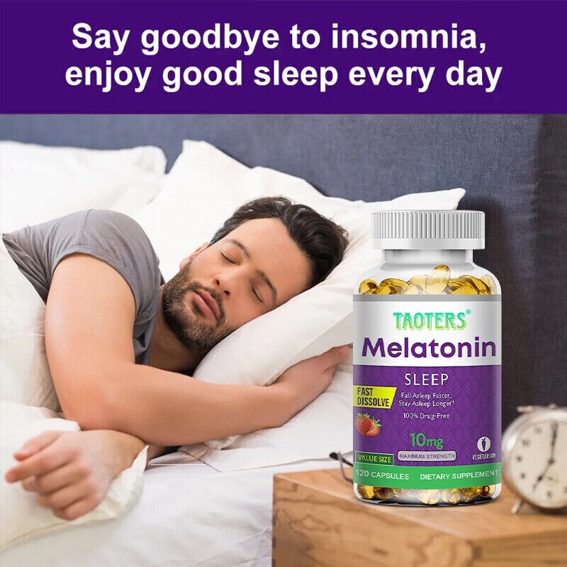 Melatonin 10 Mg, 30/60/120 Capsules – 10 Mg Per Serving, Non-GMO, Free Shipping