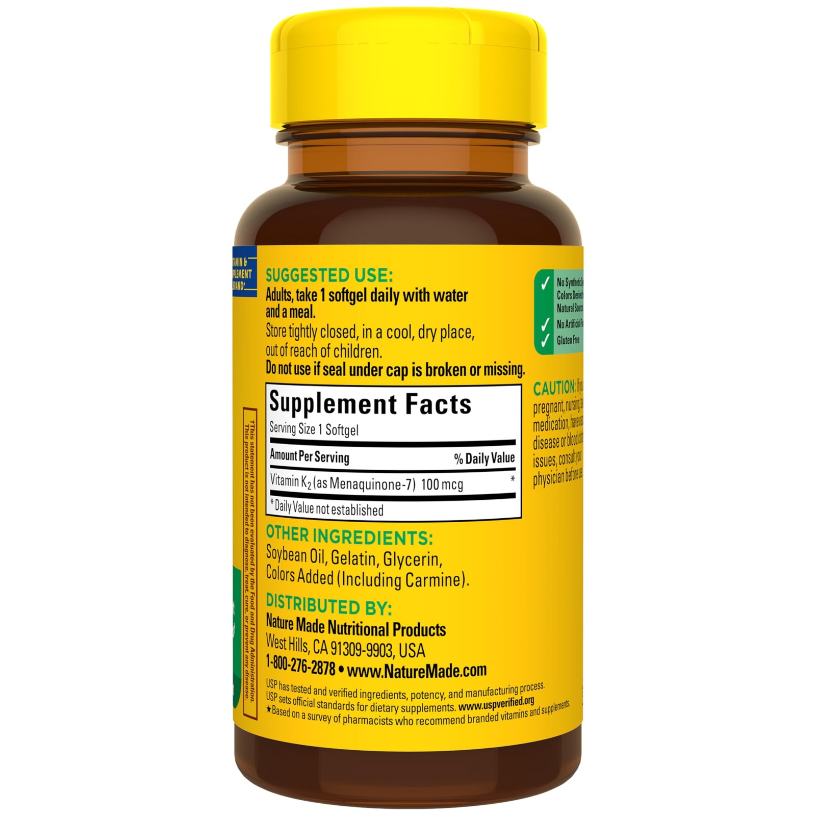 Nature Made Vitamin K2 100 mcg, Healthy Bone 30 Count (Pack of 1), Purple