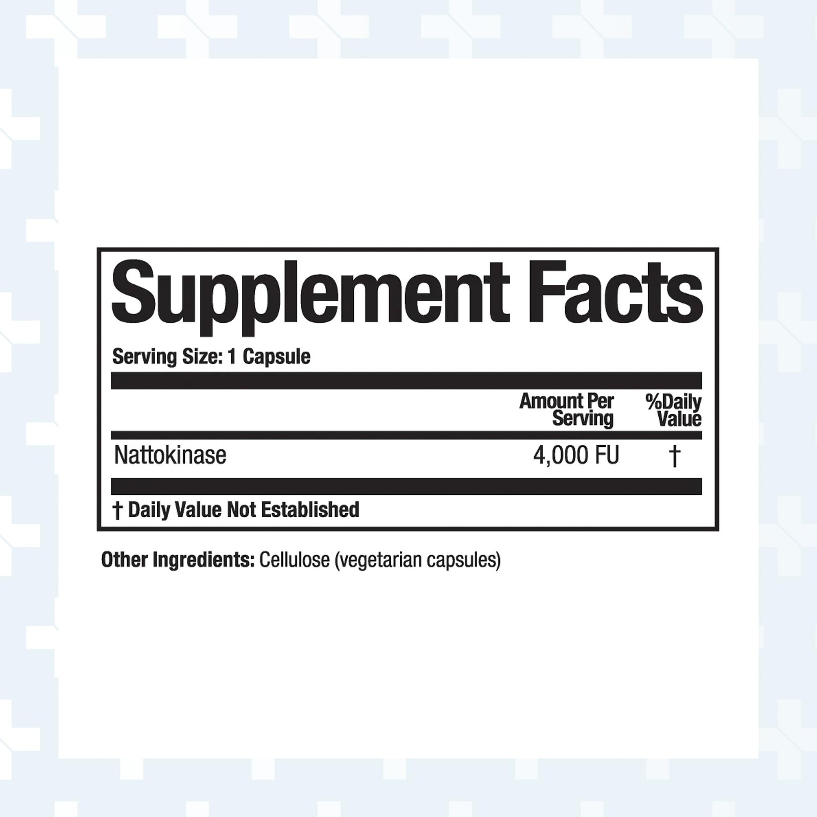 Nattokinase Supplement Pure Double Strength 4,000 FUs per Capsule 180 Count