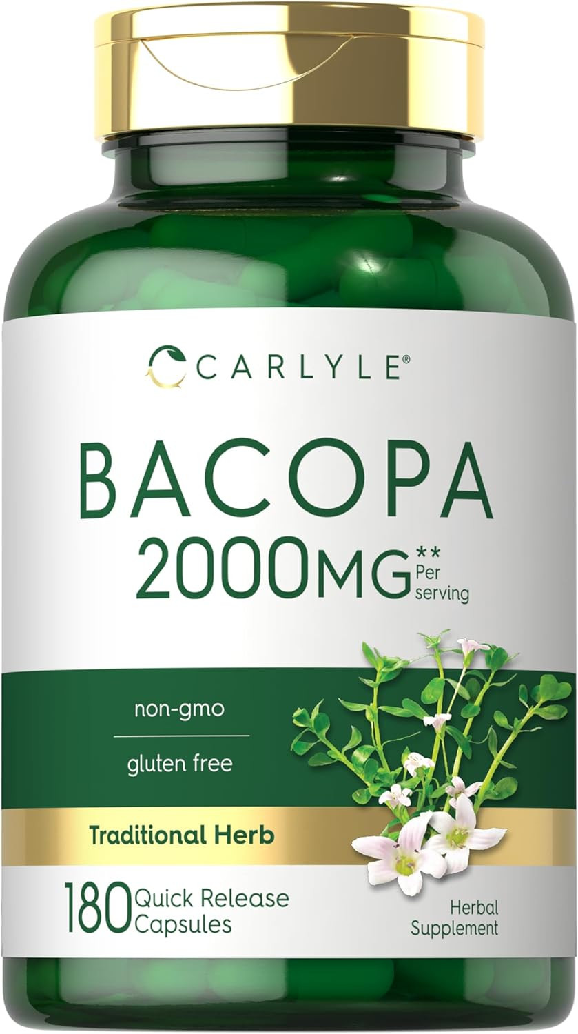 Bacopa Monnieri Capsules | 180 Capsules | Gluten Free Supplement