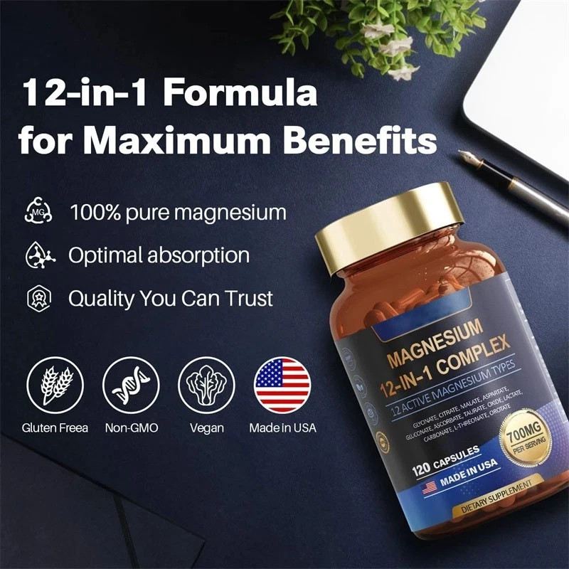 12 Forms Magnesium Complex 2 Pack Glycinate L-Threonate Muscle & Sleep Support