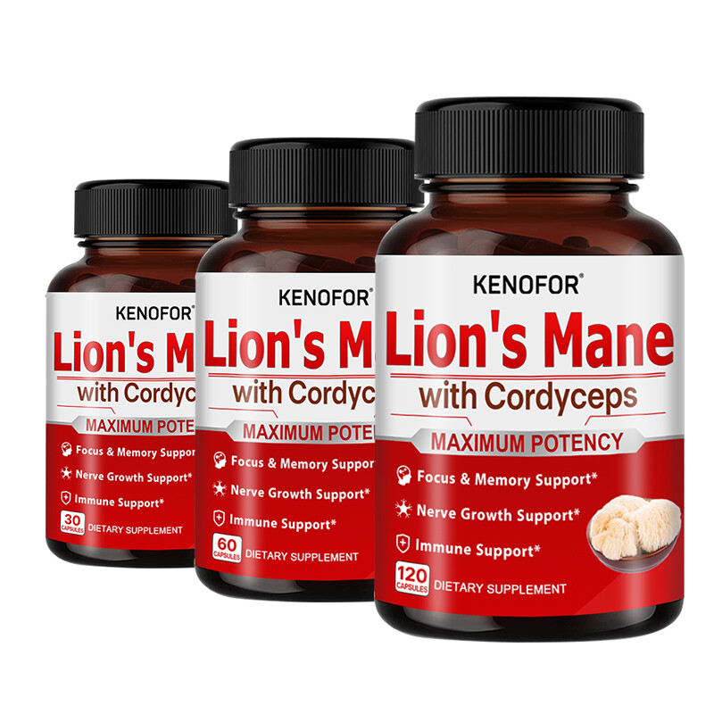 Organic Lion’s Mane Mushroom Supplement (450 mg) – 30/60/120 Capsules